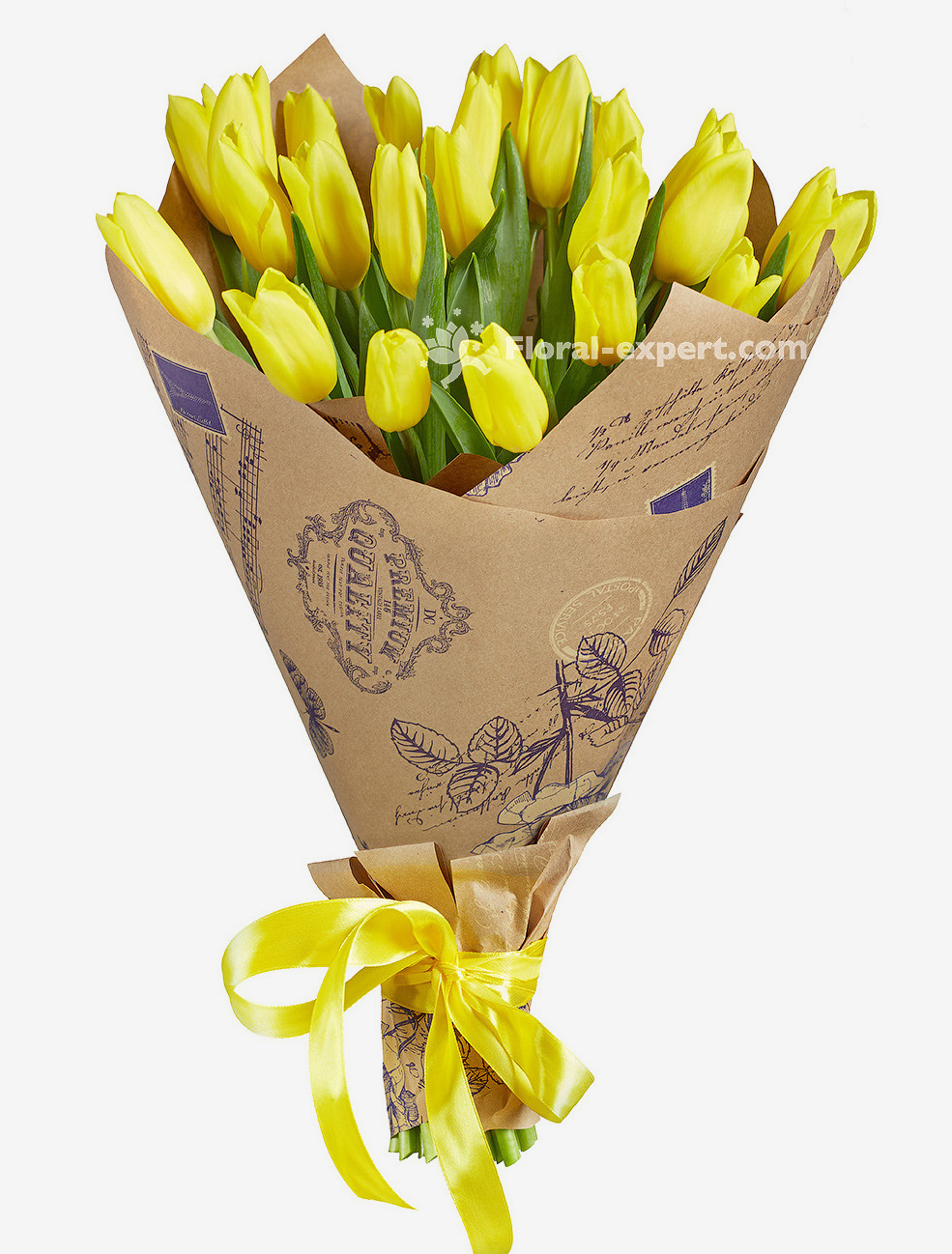 30 tulipes jaunes